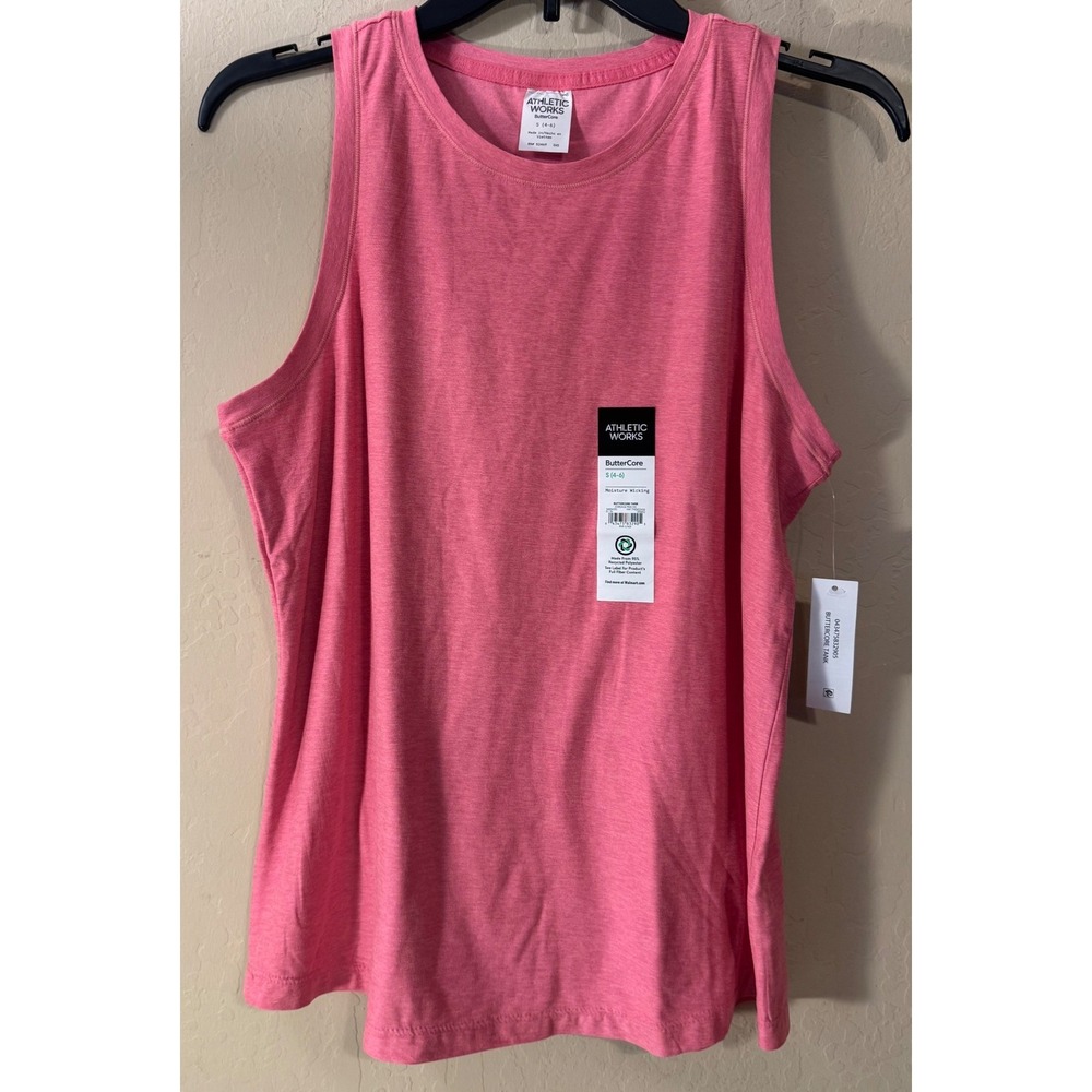 Athletic Works Tank Top Women S Pink ButterCore Moisture Wicking Sleeveless NEW